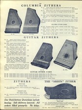 1912 PAPER AD Columbia Zither