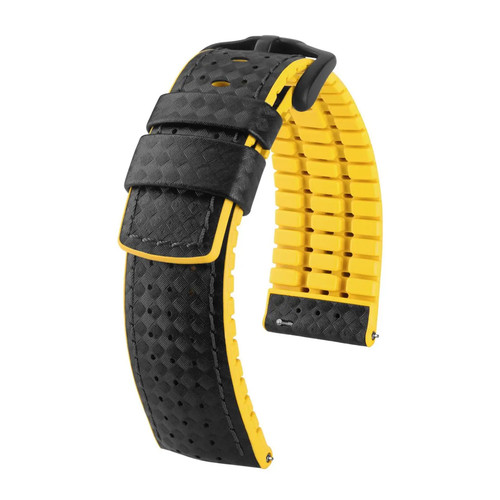 Uhrenarmband schwarz gelb - uhrenarmband, schwarz/gelb