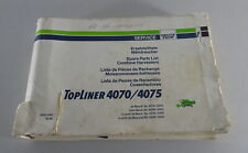 Teilekatalog Deutz Fahr Mähdrescher Topliner 4070 / 4075  Stand 06/1996
