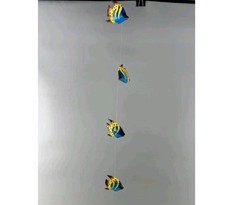 Regenbogen Fische Mobile | Holz Deko | Mehrfarbig | Kinderzimmer & Balkon | 60cm