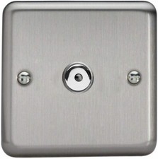 Volex 1G 1-fach 400W Touch-/Ferndimmer Edelstahl gebürstet (SS1)