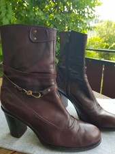 Alberto Fermani Stiefeletten EU 37,5 Absatz Riemendetails Bordeaux Rot Leder