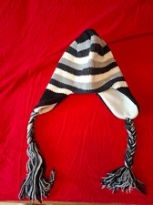 Süße Mütze Strickmütze mit Fleece 48-56 cm gestreift Norweger Lappland