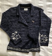 Luis Trenker Damen Strickjacke / Wickeljacke „Winona“, blau weiß meliert, Gr. S