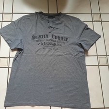 Henleyshirt Henley Shirt grau XXL Herren Baumwolle