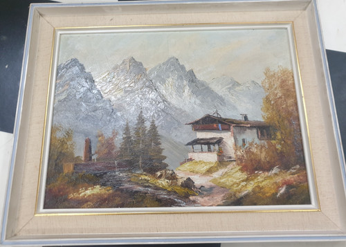ölgemälde bergbauernhof - Ölgemälde,