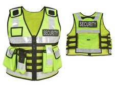 3104 gelb Security Sicherheitsweste m. 2 Patches Einsatzweste Presse Hundeführer