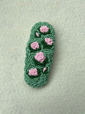 Haarklammer Clips Rosa Rosen Haarclips Handbestickt Handmade