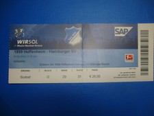 13/14 Ticket 1899 Hoffenheim HSV Hamburger SV Eintrittskarte Bundesliga Sammler