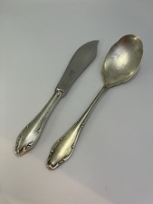 Wellner Mozart - Gemüselöffel - Tortenmesser - 90er Silberauflage