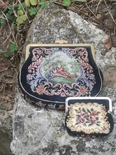 Petit Point Abendtässchen - Lupenstickerei den 60er Jahre