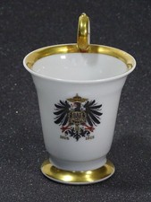 Porzellan Tasse mit Doppeladler, Kaiserreich 1914 1915 Deutsches Reich 1. WK