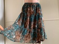 Zara 100% Seide Rock S 38 EUR M 40 Bund 39 Länge 60.9