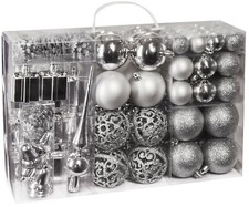 Weihnachtskugeln 101er Set Christbaumkugeln Weihnachtsbaumschmuck mit Baumspitze