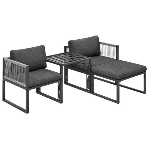 Sitzgruppe aluminium lounge - aluminium,