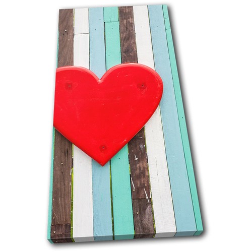 Red wooden heart - fence, shabby