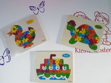 Steckpuzzle Holzpuzzle Buchstaben Ente Schildkröte Schiff Flugzeug Traktor 