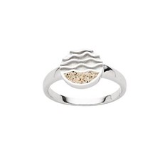DUR Schmuck Ring STRANDWELLEN Strandsand Silber 925/- rhodiniert (R5966)