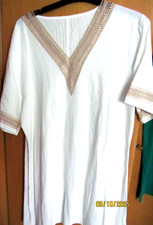 TUNIKA WEISS GR 48/50   NEU EINFACHE WEITE CA61 CM LÄNGE CA 87 CM 100% COTTON
