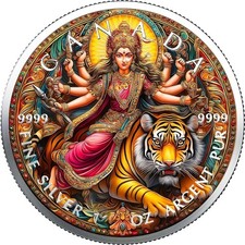 2025 Canada Farbiger Round Culture of India Durga 1 OZ SILBER COLOR EDITION