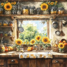 Dekobild Fenster Küche