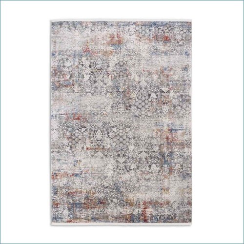 Teppich floral creme grau - teppich, rot