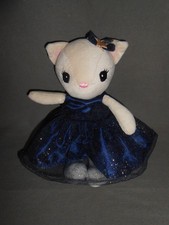 H & M KATZE MIT DUNKELBLAUEN KLEID KUSCHELTIER