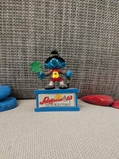 1x schöner Werbeschlumpf auf Sockel Schönwald Schlümpfe smurfs (E025)