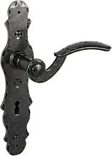 Drückergarnitur Schmiedeeisen Türbeschlag schwarz Bern Türgriff Antik Langschild