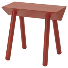 Neuer IKEA OMMJÄNGE Hocker orange-rot/gebeizt robust