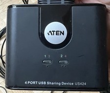 USB 2.0 Data Switch, ATEN US424, 4x USB 2.0 Gerät an 4 PC, elektronisch