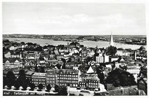 Kiel panorama hafen - ak,