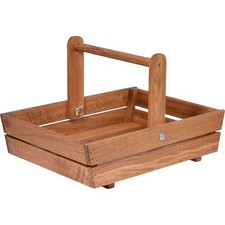 Dobar Erntekorb aus Eichenholz Holzkorb Gartenkorb Dekokorb Einkaufskorb 