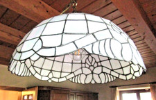 Wunderschöne Tiffany Hängelampe Pendelleuchte Blütenmotiv, handgefertigt, 80 er