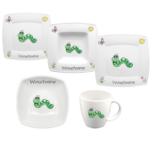 Kindergeschirr wurm raupe - kindergeschirr,