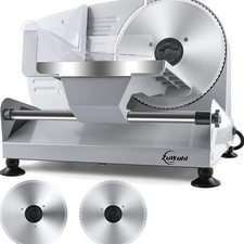 Elektrischer Allesschneider Edelstahl 200W mit 2 Klingen für Brot Fleisch Käse