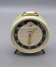 Vintage Diehl Wecker Tischuhr mechanisch Handaufzug Made in Germany Mintgrün