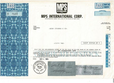 MPS International Corp. 1978 – 100 Shares No-Par – Bear Stearns Sammlerstück