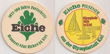 Eiche-Bier, Kiel - alter Bierdeckel "Olympiade 1936 in Kiel - 6-m-R-Klasse" 1971