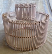 !!! Unbenutzt !!! 30 cm Holz E27 Lampenschirm Holzschirm Altrosa