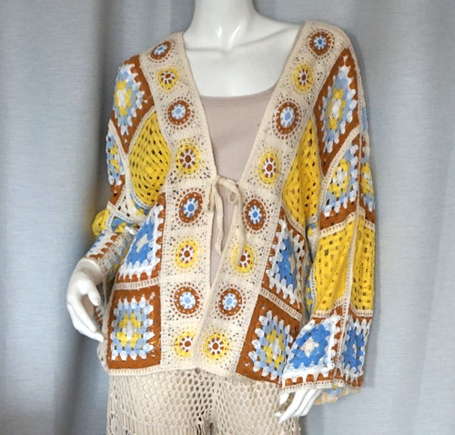Hippie jacke häkel - häkel, patchwork