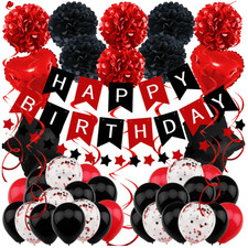 Geburtstagsdeko Schwarz Rot
