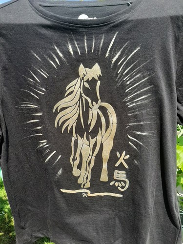 Shirt feuerpferd gold - shirt,,