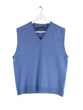 Vintage 80s Peter Scott Woll Pullunder Blau S Herren