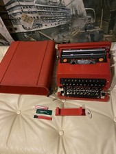 Olivetti Valentine Rot, Reiseschreibmaschine, Schreibmaschine mit Zubehör