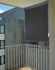 Senkrechtmarkise 200x120cm Anthrazit/Schwarz Sichtschutz Sonnenschutz Markise