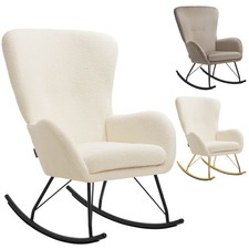 Schaukelstuhl Stahlkufen Polsterung Schaukelsessel Skandinavisch Indoor Stuhl