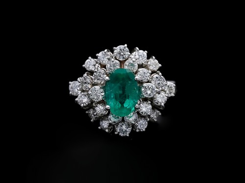 Ring diamanten smaragd - diamanten,