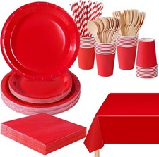 Rot Partygeschirr, 169 Stück