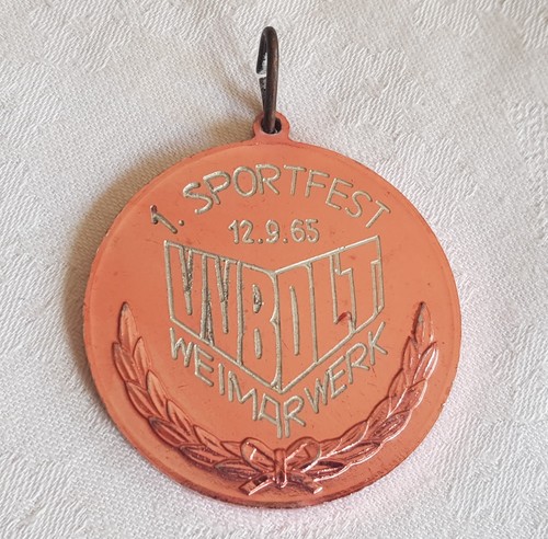 Ddr medaille veb weimarwerk - medaille, 3